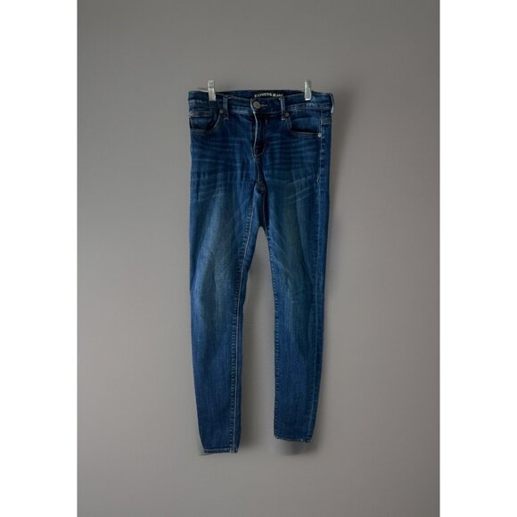Express Denim - Express Womens Juniors Size 2 Regular MidRise Blue Denim Jeans Leggings 5 Pocket
